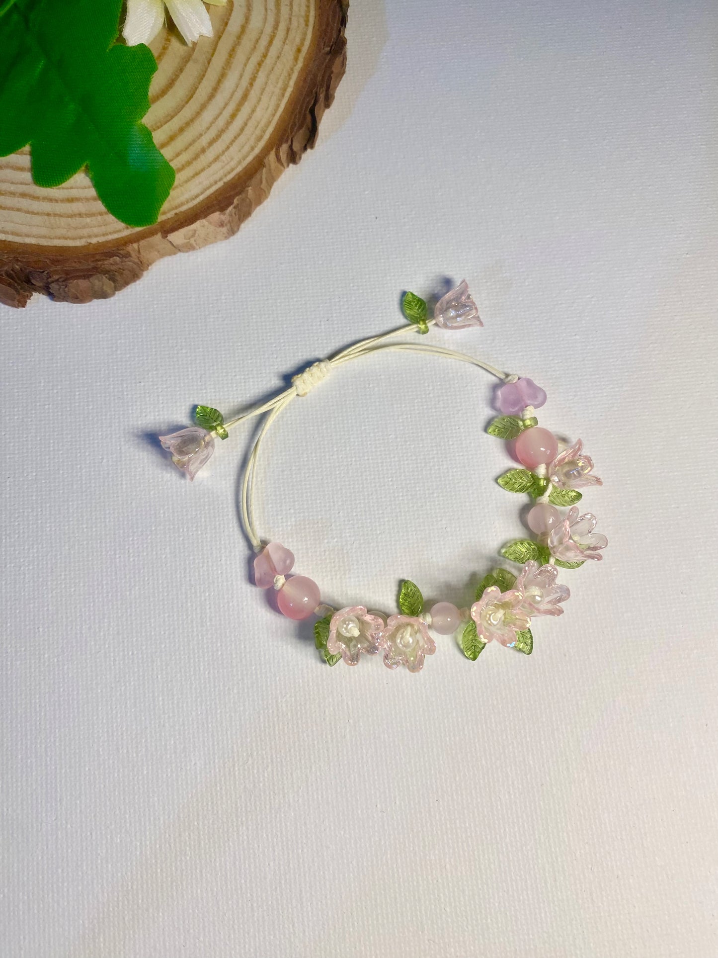 Cute transparent pink lily of the valley