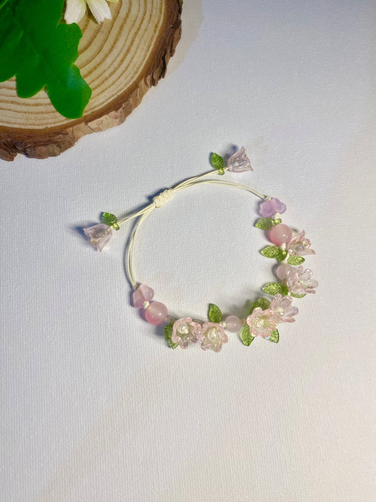 Cute transparent pink lily of the valley