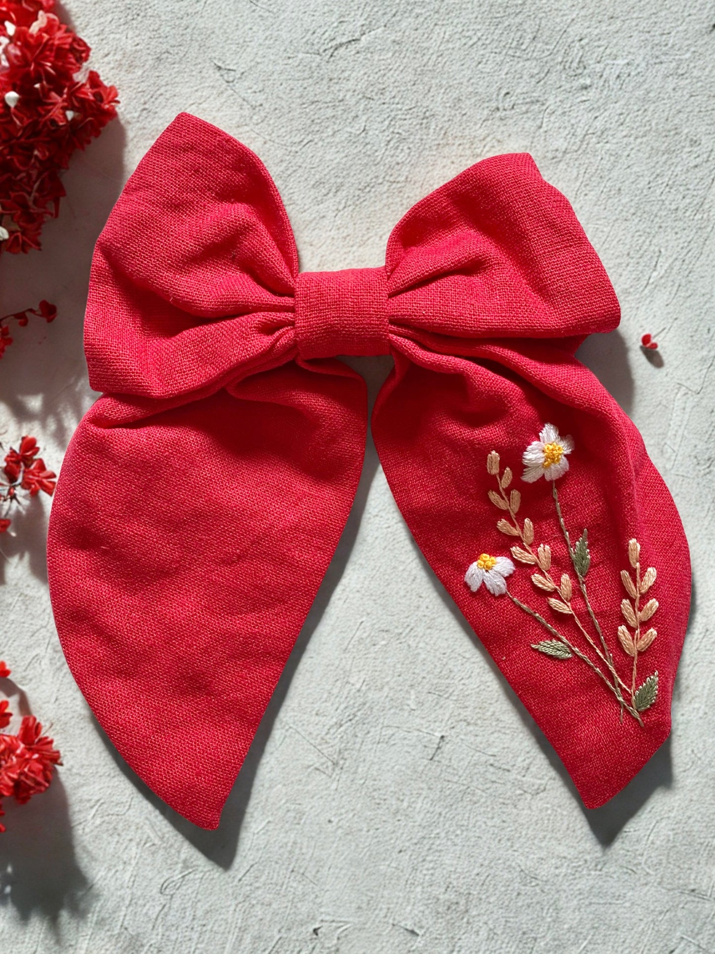 Daisy Red Hair Bow