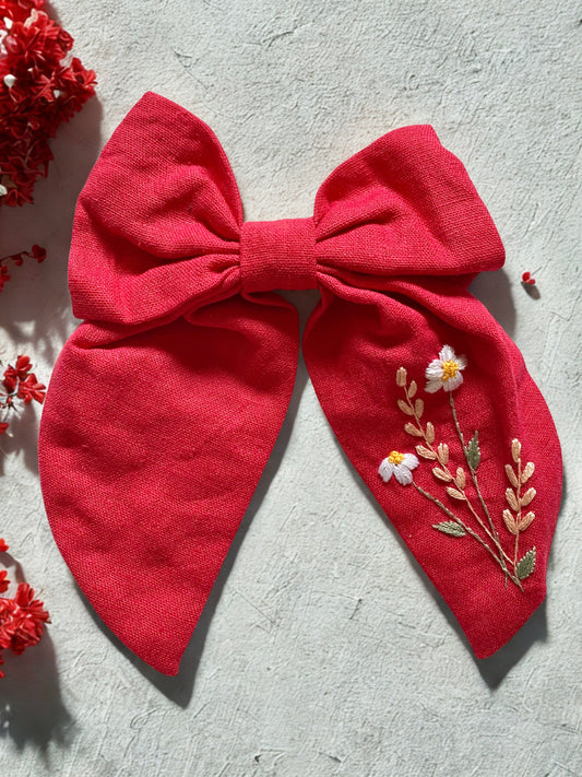 Daisy Red Hair Bow