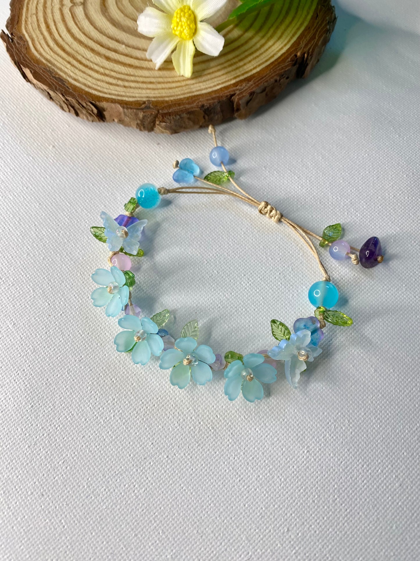 Pastel blue butterfly and flower 🦋